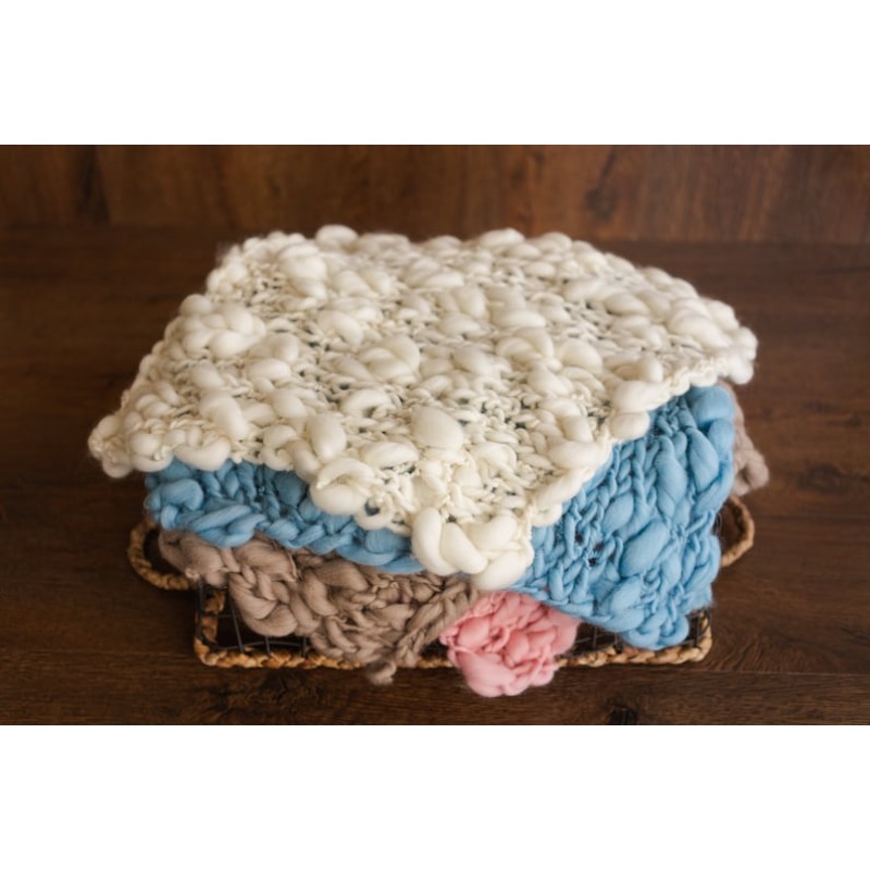 Baby Swaddle Blanket - Gruby Koc Dziecięcy z Wełny Merino