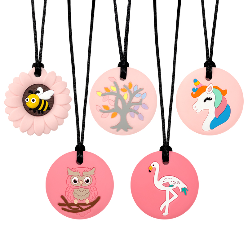 Baby Products You Need - 1/6 szt. Silikonowy naszyjnik do gryzienia