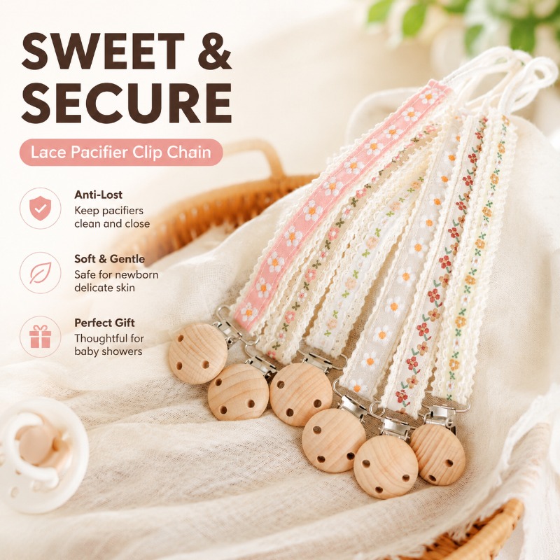 Baby Products Dropshipping - Koronkowy łańcuszek do smoczka dla noworodka,